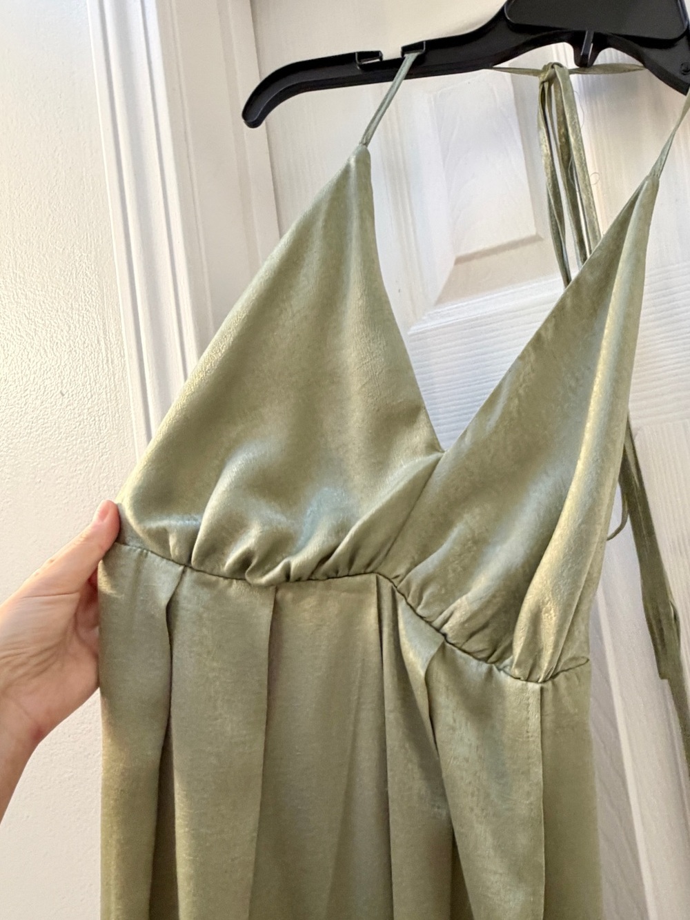 Mint Green Boho Maxi Halter Dress Size Small - Picture 3 of 9